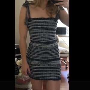 Storia Blue and White Striped bodycon dress